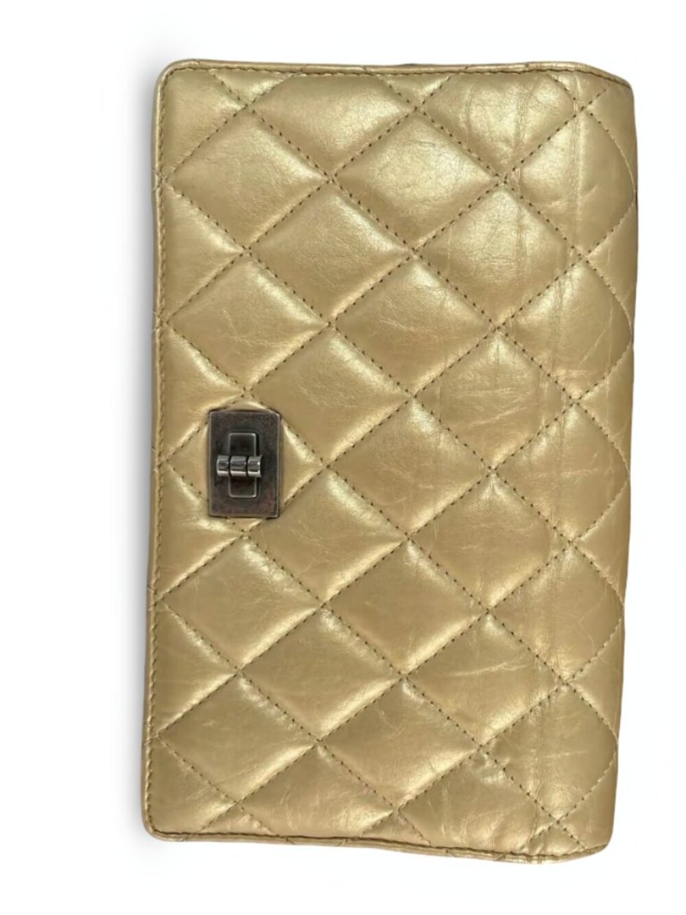 CHANEL 2.55 Reissue Long Flap Wallet · Metallic Gold Aged Calfskin Ruthenium HW